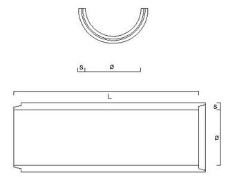 Mezzo tubo vibrato da ml.1 ad uso canaletta